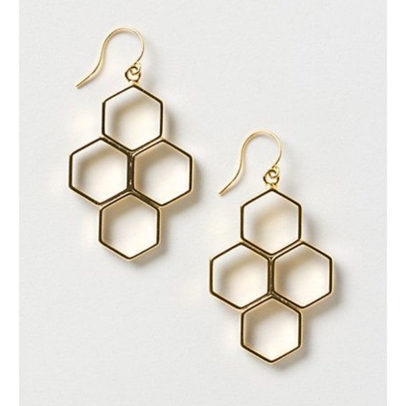 Anthropologie Jewelry - Anthropologie honeycomb earrings 🐝